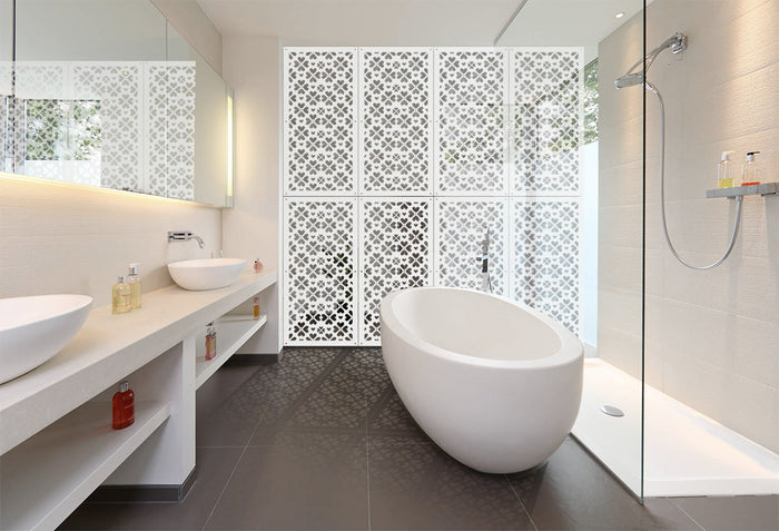 LOVE ME - Pannello in PVC traforato - Parasole Colore: bianco, Misura: 47x94 cm