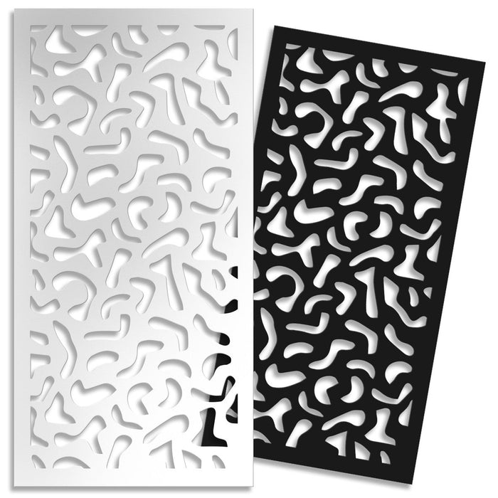 MACCHIE - Pannello in PVC traforato - Parasole Misura: 98x198 cm, Colore: nero