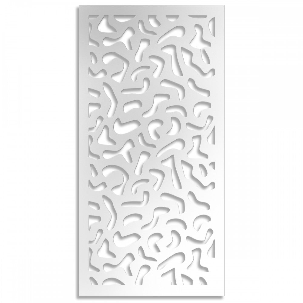 MACCHIE - Pannello in PVC traforato - Parasole Misura: 98x198 cm, Colore: bianco