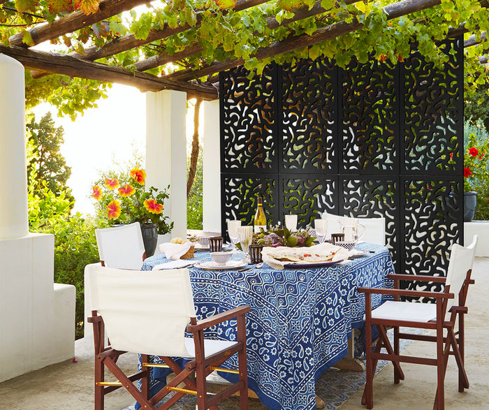 MACCHIE - Pannello in PVC traforato - Parasole Misura: 98x198 cm, Colore: nero