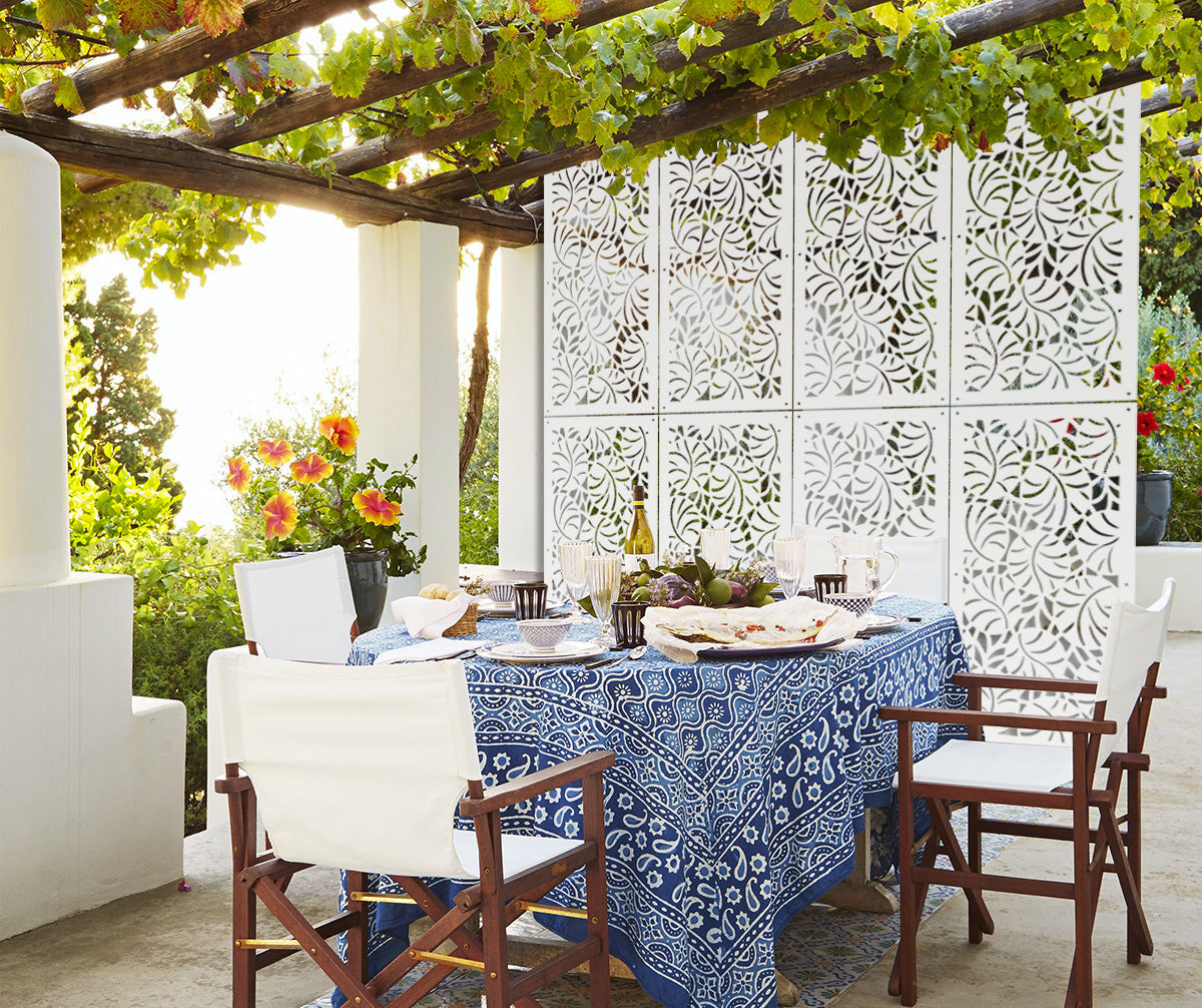 MANGROVIE - Pannello in PVC traforato - Parasole Misura: 50x150 cm, Colore: bianco