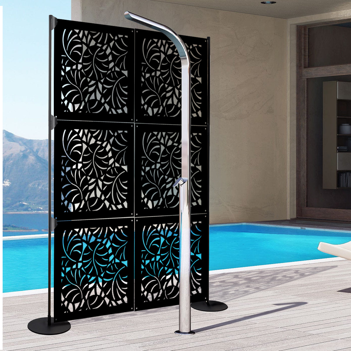 MANGROVIE - Pannello in PVC traforato - Parasole Misura: 73x73 cm, Colore: nero