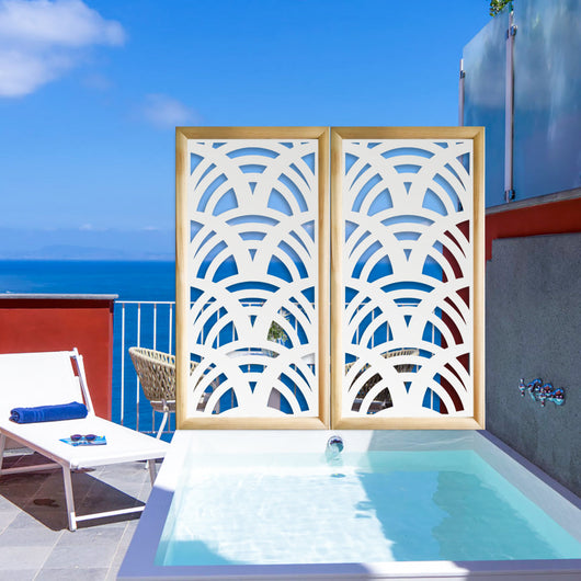 MAORI - Moduli Decorativi in Legno e PVC Misura: 47x94 cm, Colore: bianco