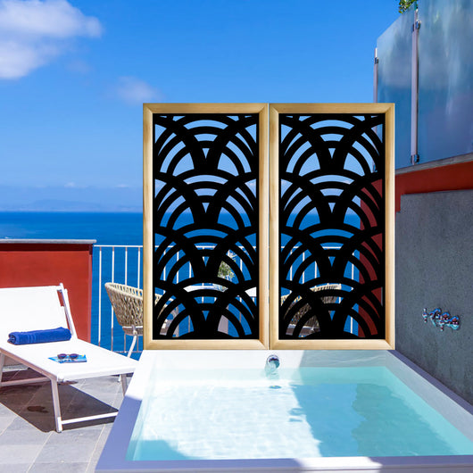 MAORI - Moduli Decorativi in Legno e PVC Colore: nero, Misura: 47x94 cm