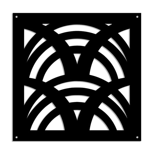 MAORI - Pannello in PVC traforato - Parasole Colore: nero, Misura: 48x48 cm