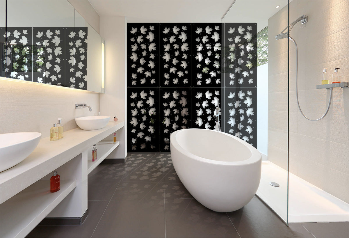 MAPLE - Pannello in PVC traforato - Parasole Misura: 50x150 cm, Colore: nero