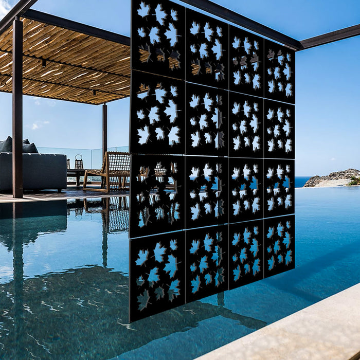 MAPLE - Pannello in PVC traforato - Parasole Misura: 48x48 cm, Colore: nero