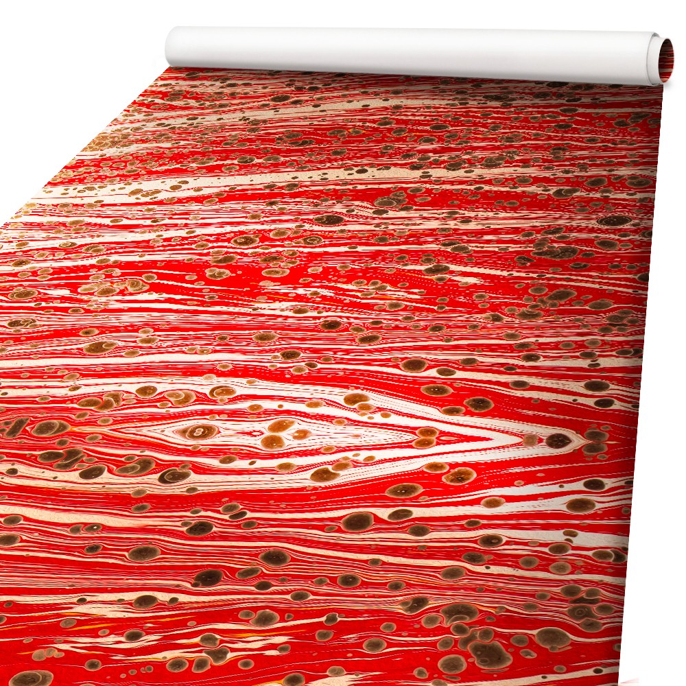 MARBLED PAPER - RED - Pellicola adesiva in PVC finitura opaca Misura: 100x500 cm