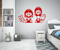 MARIO E LUIGI - Adesivo murale wall sticker in vinile 55x95 cm Colore: Rosso