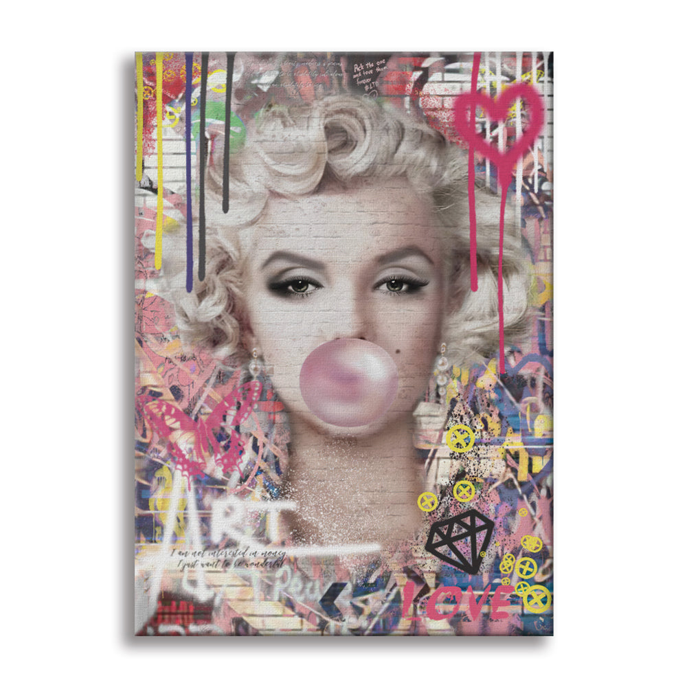 Marilyn Graffiti -  Quadro Canvas Contemporaneo su telaio in legno Misura: 50x70 cm