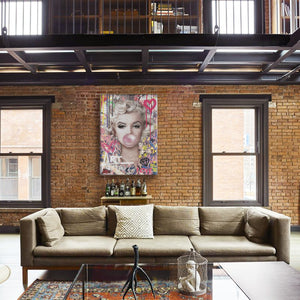 Marilyn Graffiti -  Quadro Canvas Contemporaneo su telaio in legno Misura: 50x70 cm