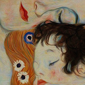 MATHER - Gustav Klimt - Quadro stampato su Canvas e montato su telaio in legno Misura: 70x100 cm