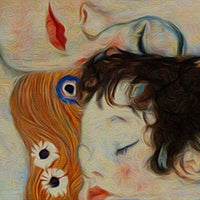 MATHER - Gustav Klimt - Quadro stampato su Canvas e montato su telaio in legno Misura: 100x140 cm