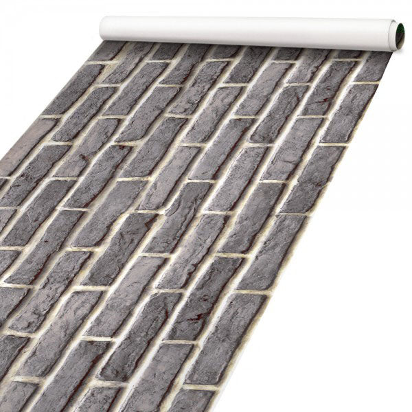 MATTONE GRIGIO - Pellicola stampata adesiva in PVC finitura opaca Misura: 100x500 cm