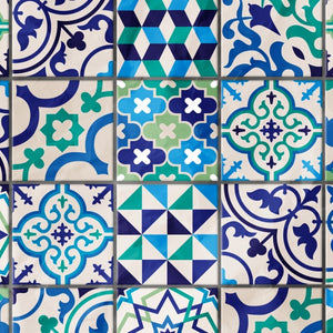 MATTONELLE VIETRI - Paraschizzi da cucina in PVC flessibile - Misura 120x60cm spessore 3mm Title: Blu