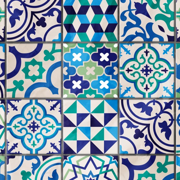 MATTONELLE VIETRI - Paraschizzi da cucina in PVC flessibile - Misura 120x60cm spessore 3mm Title: Blu