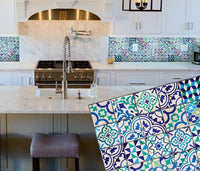 MATTONELLE VIETRI - Paraschizzi da cucina in PVC flessibile - Misura 120x60cm spessore 3mm Title: Blu