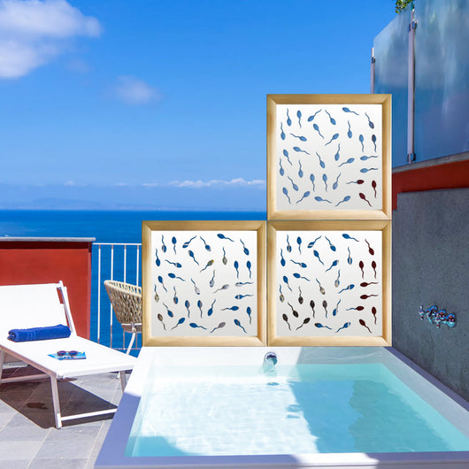 MAYBE LIFE - Moduli Decorativi in Legno e PVC Colore: bianco, Misura: 73x73 cm