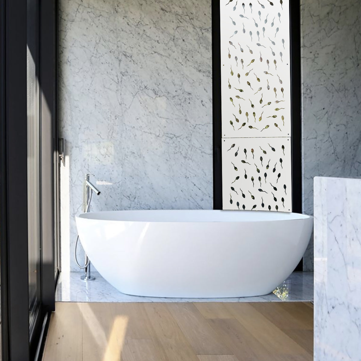 MAYBE LIFE - Pannello in PVC traforato - Parasole Misura: 50x150 cm, Colore: bianco