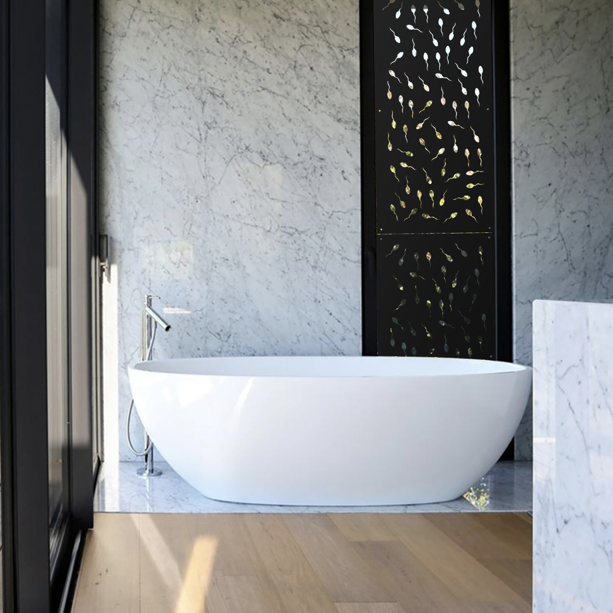 MAYBE LIFE - Pannello in PVC traforato - Parasole Colore: nero, Misura: 47x94 cm