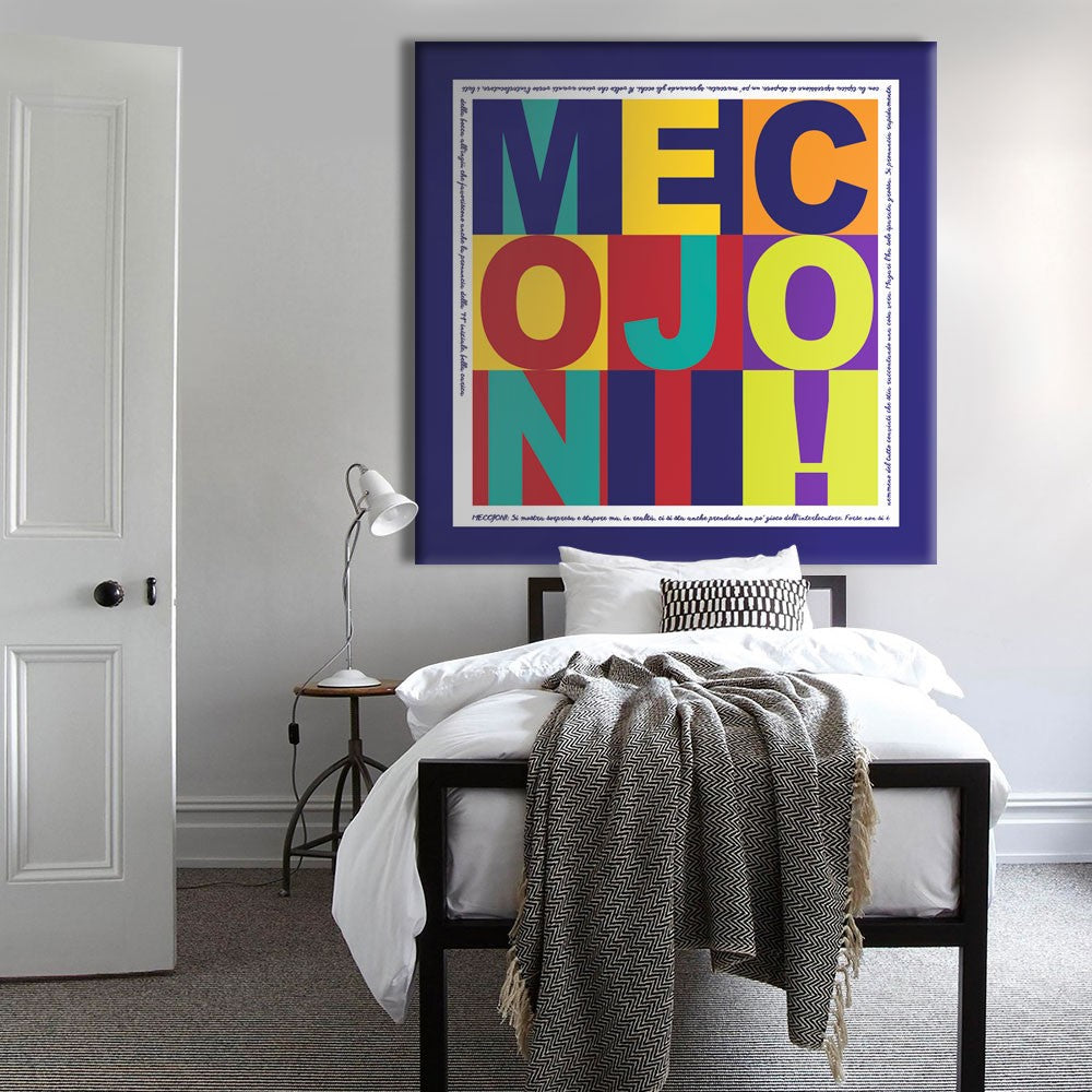 MECOJONI - Quadro stampa su tela montata su telaio in legno Misura: 80x80 cm