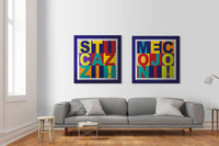 MECOJONI - Quadro stampa su tela montata su telaio in legno Misura: 80x80 cm