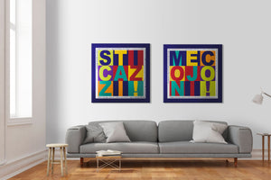 MECOJONI - Quadro stampa su tela montata su telaio in legno Misura: 80x80 cm