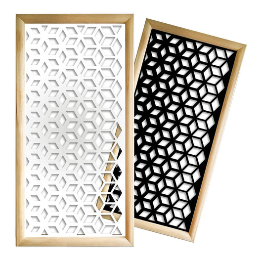 METAMORPHOSIS  - Moduli Decorativi in Legno e PVC Misura: 47x94 cm, Colore: nero