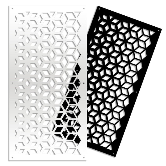 METAMORPHOSIS - Pannello in PVC traforato - Parasole Misura: 73x148 cm, Colore: bianco