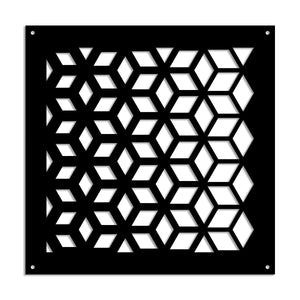 METAMORPHOSIS - Pannello in PVC traforato - Parasole Misura: 48x48 cm, Colore: nero