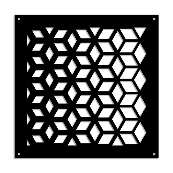 METAMORPHOSIS - Pannello in PVC traforato - Parasole Misura: 48x48 cm, Colore: nero