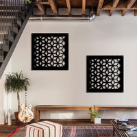 METAMORPHOSIS - Pannello in PVC traforato - Parasole Misura: 48x48 cm, Colore: nero