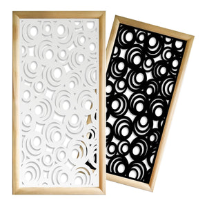 MICKEY - Moduli Decorativi in Legno e PVC Misura: 47x94 cm, Colore: bianco