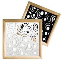 MICKEY - Moduli Decorativi in Legno e PVC Colore: nero, Misura: 73x73 cm