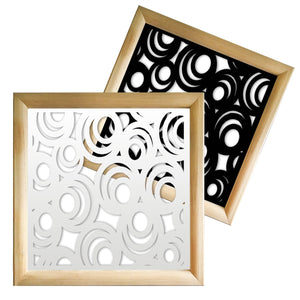 MICKEY - Moduli Decorativi in Legno e PVC Colore: nero, Misura: 73x73 cm