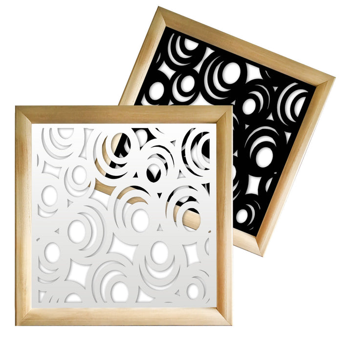 MICKEY - Moduli Decorativi in Legno e PVC Colore: nero, Misura: 73x73 cm