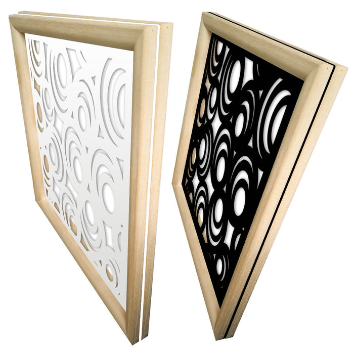 MICKEY - Moduli Decorativi in Legno e PVC Colore: nero, Misura: 73x73 cm