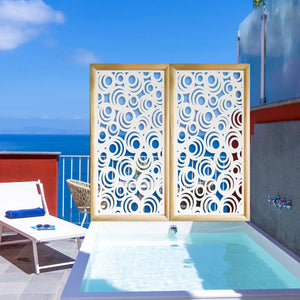 MICKEY - Moduli Decorativi in Legno e PVC Misura: 47x94 cm, Colore: bianco