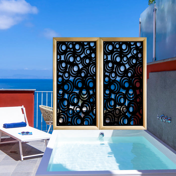 MICKEY - Moduli Decorativi in Legno e PVC Misura: 47x94 cm, Colore: nero