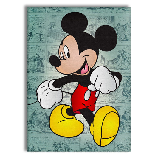 MICKEY MOUSE - Quadro stampato su Canvas e montato su telaio in legno Misura: 100x140 cm