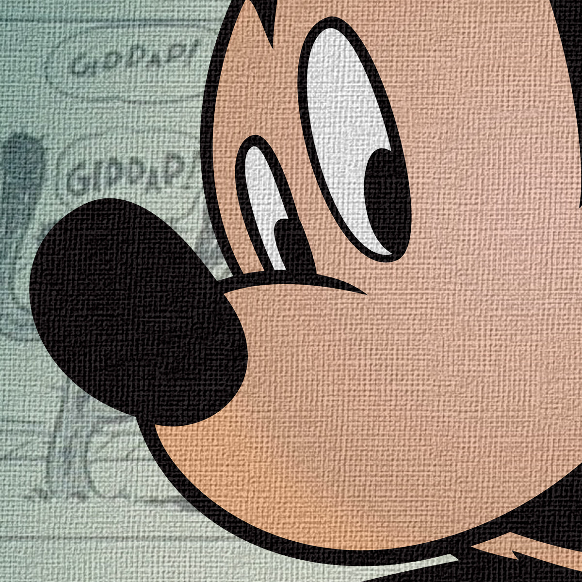 MICKEY MOUSE - Quadro stampato su Canvas e montato su telaio in legno Misura: 70x100 cm