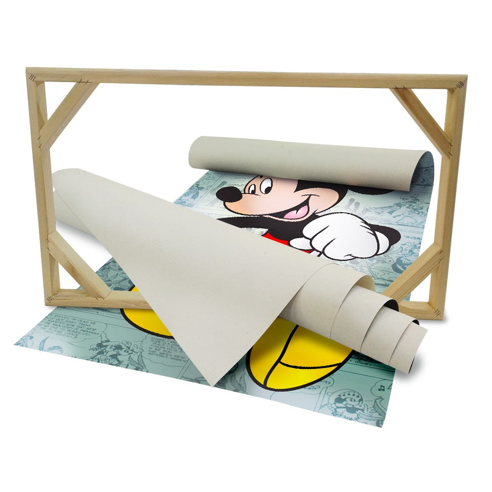 MICKEY MOUSE - Quadro stampato su Canvas e montato su telaio in legno Misura: 70x100 cm