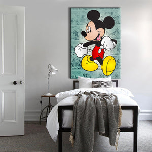 MICKEY MOUSE - Quadro stampato su Canvas e montato su telaio in legno Misura: 70x100 cm