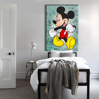 MICKEY MOUSE - Quadro stampato su Canvas e montato su telaio in legno Misura: 50x70 cm