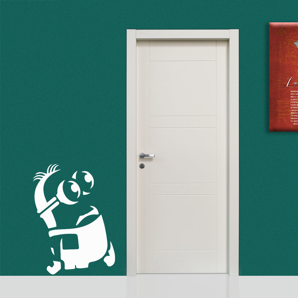 MINION - Adesivo murale wall sticker in vinile 55x75 cm Colore: bianco