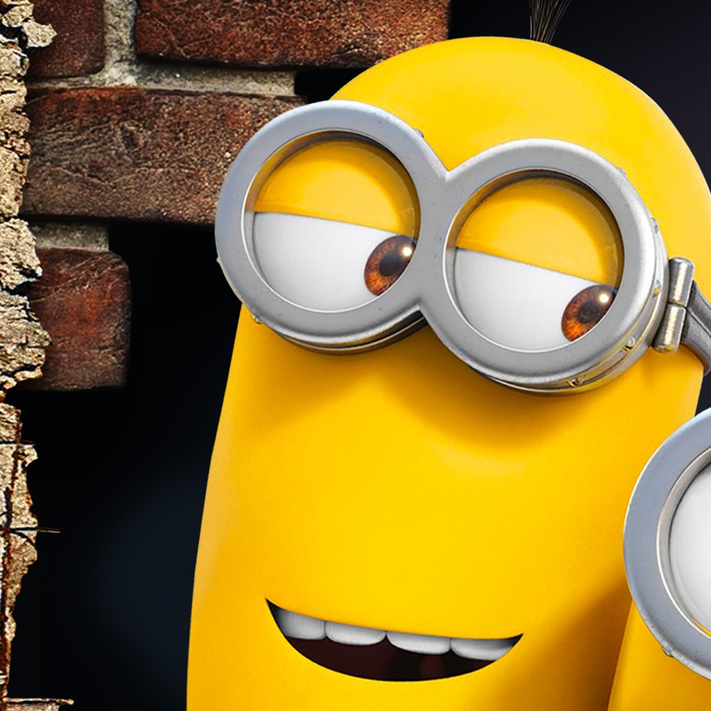 MINIONS foto di gruppo - Adesivo murale parete 3D wall sticker camera bimbi Misura: 150x100 cm