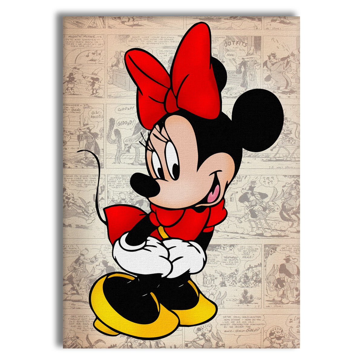 MINNIE - Quadro stampato su Canvas e montato su telaio in legno Misura: 50x70 cm