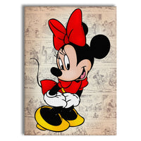 MINNIE - Quadro stampato su Canvas e montato su telaio in legno Misura: 50x70 cm