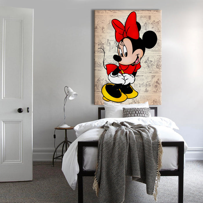 MINNIE - Quadro stampato su Canvas e montato su telaio in legno Misura: 50x70 cm