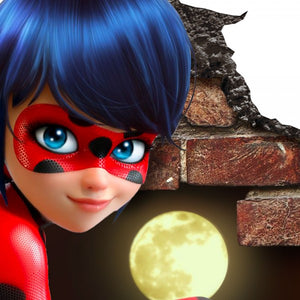 MIRACULOUS LADYBUG - 002 Adesivo parete murale effetto 3D wall stickers Misura: 150x100 cm